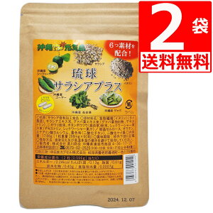 サラシア プラス 60カプセル×2袋 (約2か月分) 【送料無料】 サラシア イヌリン シークヮーサー ゴーヤー 長命草 グヮバ 沖縄県産 訳あり