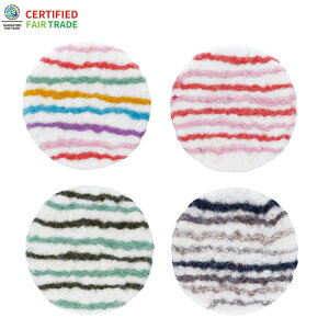 ネパール フェルト雑貨 ストライプコースター コースター