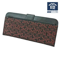 楽天市場】印伝 黒 ピンク 長財布 小桜の通販