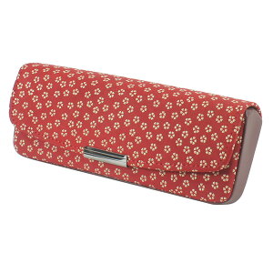 印伝 【甲州印伝 印傳屋 上原勇七】メガネケース メガネ入れ【4206 小桜 赤地×白漆】 女性用 レディース 鹿革 本革 レザー 和柄 ブランド クリスマス 贈り物【YM01】