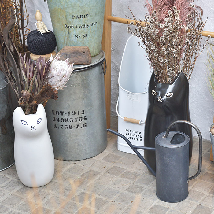 楽天市場】猫 傘立て ミニサイズ フラワーベース 陶器製 ねこ ネコ