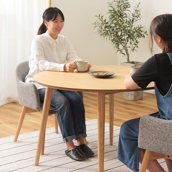 楽天市場】[レビュー特典付き]北欧風木製円形ダイニングセット 3点 