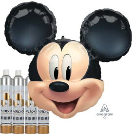 ミッキーマウス ヘッド フォーエバー + 【新】ヘリカン君4本 クオラテックス フィルムバルーン