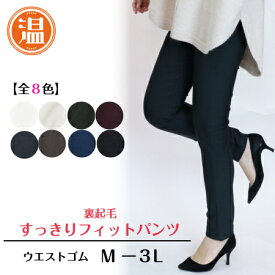 【メール便送料無料】裏起毛 すっきりフィット レギンスパンツ 冬 M L LL 3L