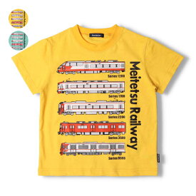 【4/30までP10倍！】子供服 moujonjon (ムージョンジョン) 日本製 名鉄電車プリント半袖Tシャツ 90cm～130cm F32806
