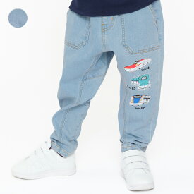 【3点で50％OFFクーポン対象】子供服 moujonjon (ムージョンジョン) 新幹線電車ストレッチデニムパンツ・長ズボン 90cm 100cm 110cm 120cm 130cm 140cm F53002