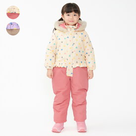 【全品10％OFFクーポン配布中！1/16　01：59まで】【25秋冬セール50%OFF】子供服 JollyJury (ジョリージュリー) ハート柄切替スノーコンビ・スキーウェア 80cm 90cm 100cm 110cm 120cm F62782