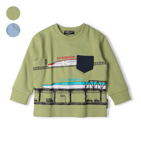 【全品10％OFFクーポン配布中　11/11　1：59まで】子供服 Hungry Heart (ハングリーハート) 新幹線電車風景プリント裏毛トレーナー・スウェット 90cm 100cm 110cm 120cm 130cm 140cm K54611