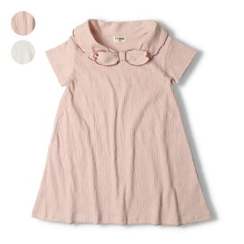 【4/30までP10倍！】子供服 t/mini (ターカーミニ) セーラー風シャーリング半袖ワンピース 80cm～130cm K42300