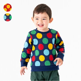 【全品10％OFFクーポン配布中！1/16　01：59まで】【25秋冬セール50%OFF】子供服 moujonjon (ムージョンジョン) ドット柄ジャガードトレーナー・スウェット 80cm 90cm 100cm 110cm 120cm 130cm 140cm M54600