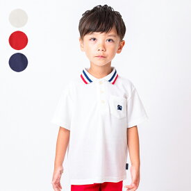 子供服 moujonjon (ムージョンジョン) ぞう刺繍入り鹿の子半袖ポロシャツ 80cm～140cm M32500