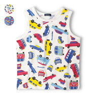 【26夏セール50%OFF】子供服 moujonjon (ムージョンジョン) 日本製車柄タンクトップ 80cm 90cm 100cm 110…