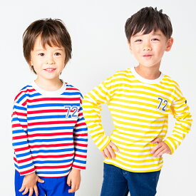 【4/30までP10倍！】【24春セール20%OFF】子供服 moujonjon (ムージョンジョン) ボーダー長袖Tシャツ・ロンT 80cm 90cm 100cm 110cm 120cm 130cm 140cm キッズ 男の子 M12803