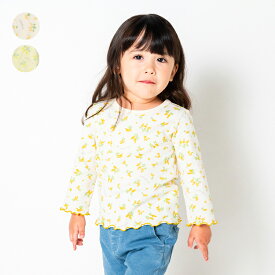 【24春セール20%OFF】子供服 moujonjon (ムージョンジョン) 日本製小花柄長袖Tシャツ 80cm～140cm M22801