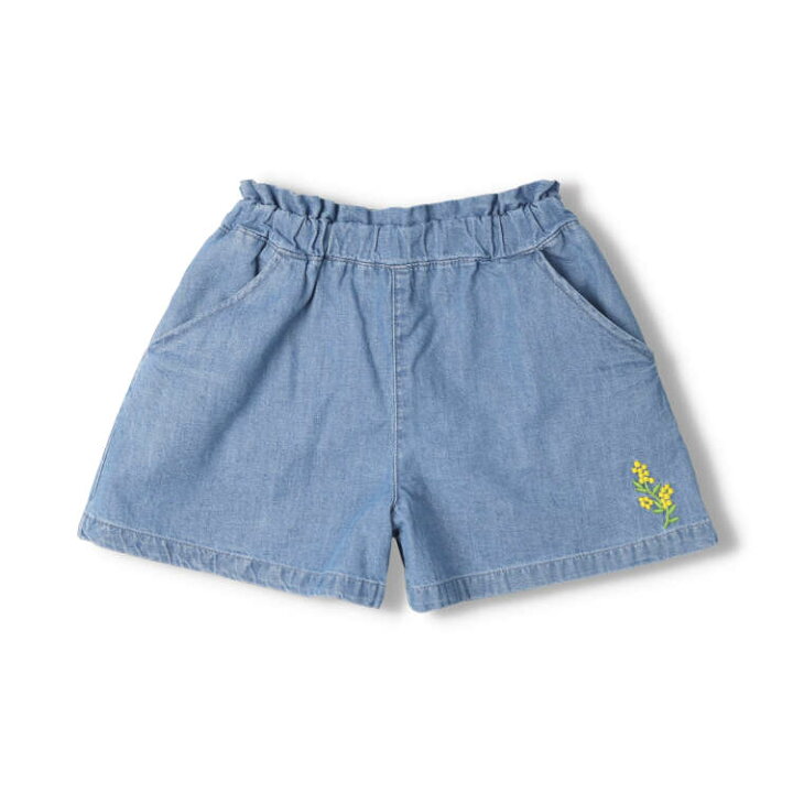 楽天市場】子供服 moujonjon (ムージョンジョン) お花刺繍入り3分丈  