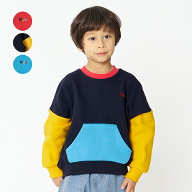 【23秋冬セール40%OFF】 子供服 moujonjon (ムージョンジョン) 日本製MJJ刺繍ミッドエアー裏起毛トレーナー・スウェット 80cm 90cm 100cm 110cm 120cm 130cm 140cm キッズ 男の子 M50605