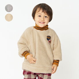 【23秋冬セール40%OFF】 子供服 moujonjon (ムージョンジョン) ワッペン付ハイネックボアトレーナー・スウェット 80cm 90cm 100cm 110cm 120cm 130cm 140cm キッズ 男の子 M50610