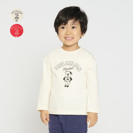 【4/30までP10倍！】【23秋冬セール20%OFF】 子供服 moujonjon (ムージョンジョン) クマ刺繍長袖Tシャツ・ロンT 80cm 90cm 100cm 110cm 120cm 130cm 140cm キッズ 男の子 M50805