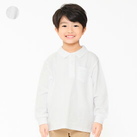 【25夏セール20％OFF】子供服 moujonjon (ムージョンジョン) 鹿の子長袖白ポロシャツ 100cm〜160cm M86551