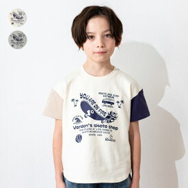 子供服 crescent (クレセント) スケボープリント配色半袖Tシャツ 80cm～130cm N32800