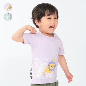 【4/30までP10倍！】子供服 crescent (クレセント) 【HI！MY ZOO】ライオン・ゾウプリント半袖Tシャツ 80cm～130cm N32820