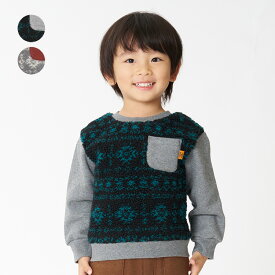 【23秋冬セール40%OFF】 子供服 Daddy Oh Daddy (ダディオダディ) ネイティブ柄ボア切替トレーナー・スウェット 90cm 100cm 110cm 120cm 130cm 140cm キッズ 男の子 V50620