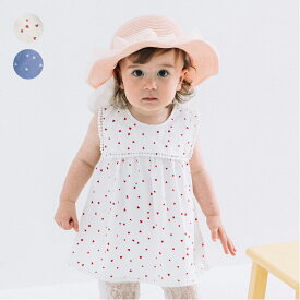 【25夏セール20％OFF】子供服 kid´s zoo (キッズズー) ハート柄チュニック 80cm，90cm W44910