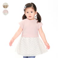 【24夏セール50%OFF】子供服 kid´s zoo (キッズズー) レーススカート切替半袖ワンピース 80cm，90cm W42…