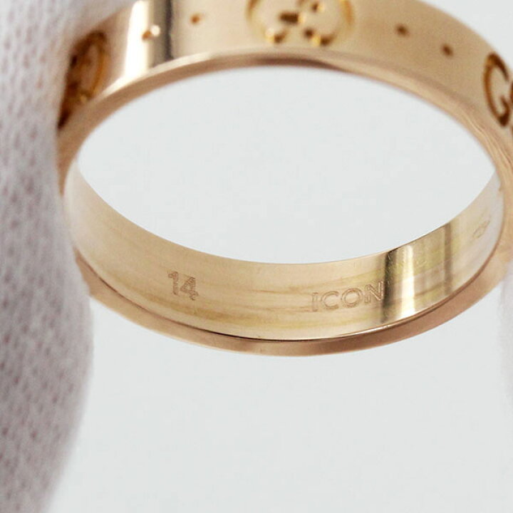 楽天市場】グッチ GUCCI アイコン K18PG リング #14 ピンクゴールド750  