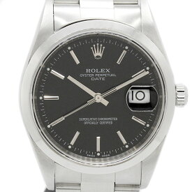 ロレックス ROLEX オイスター パーペチュアル デイト 15200 ブラック文字盤 P番 SS メンズ腕時計 自動巻き 34mm 2000年製造 生産終了モデル 男性 ビジネスマン ブランド 20代 30代 40代 50代