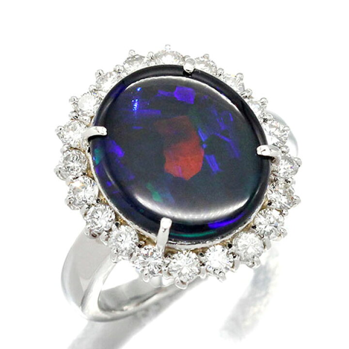 楽天市場】プラチナ ブラックオパール ダイヤモンド リング 19.5号 BO7  