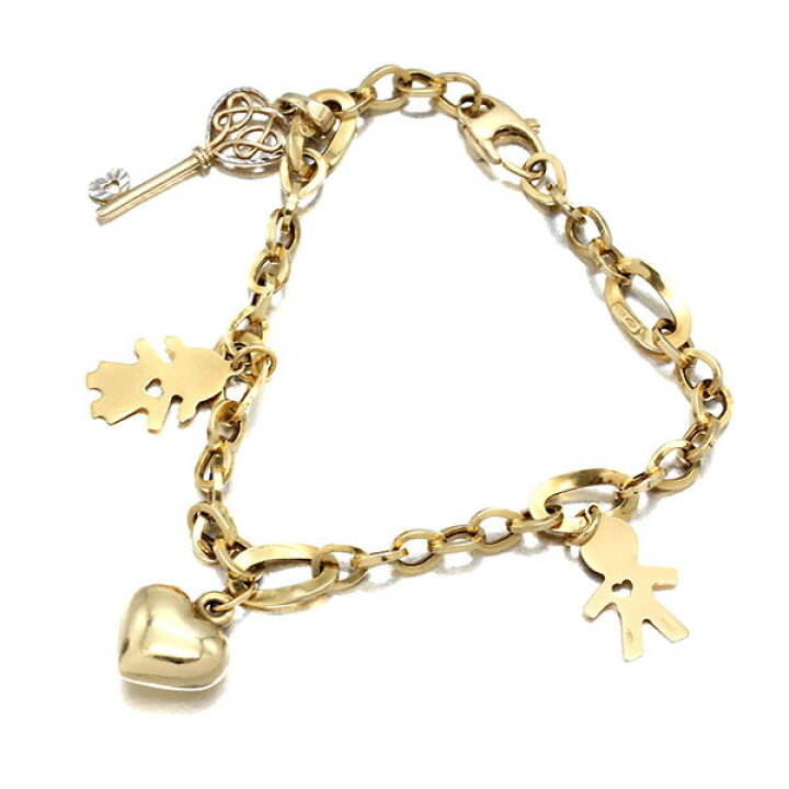 楽天市場】K18YG K14WG ハート 鍵モチーフ ブレスレット 19cm イエロー  