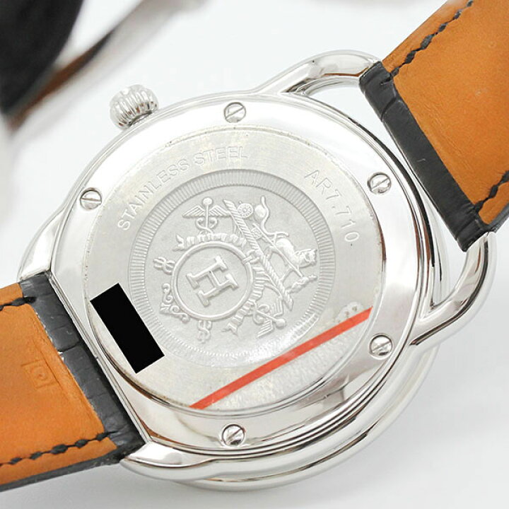 楽天市場】エルメス HERMES アルソー AR7.710 グレー文字盤 SS レザー 