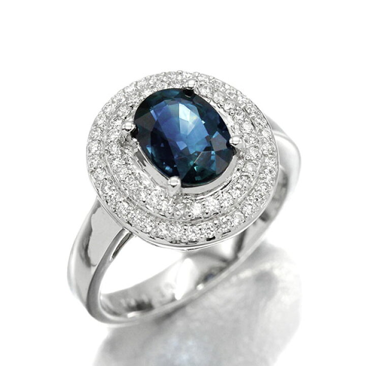 楽天市場】K18WG サファイア ダイヤモンド リング 11号 S1.59ct D0  