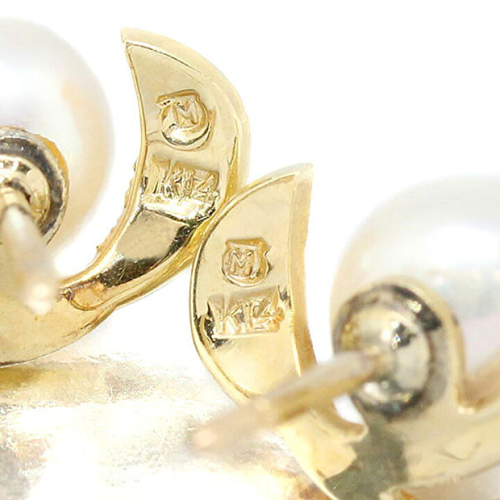 楽天市場】ミキモト MIKIMOTO リーフモチーフ パール K14YG ピアス 6mm 