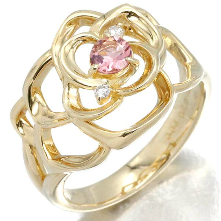 楽天市場】K18YG フラワーモチーフ ピンクトルマリン ダイヤモンド  