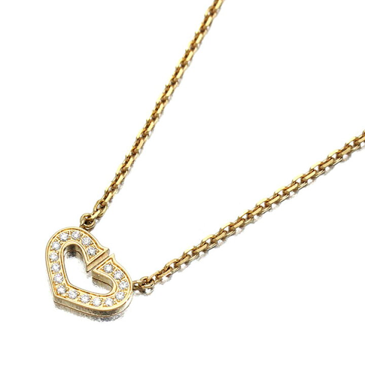 楽天市場】カルティエ Cartier Cハート ダイヤモンド K18YG ネックレス 