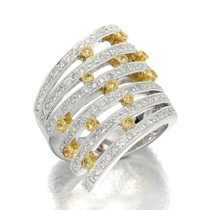 楽天市場】K18WG/YG イエローサファイア ダイヤモンド リング 14号 YS0  