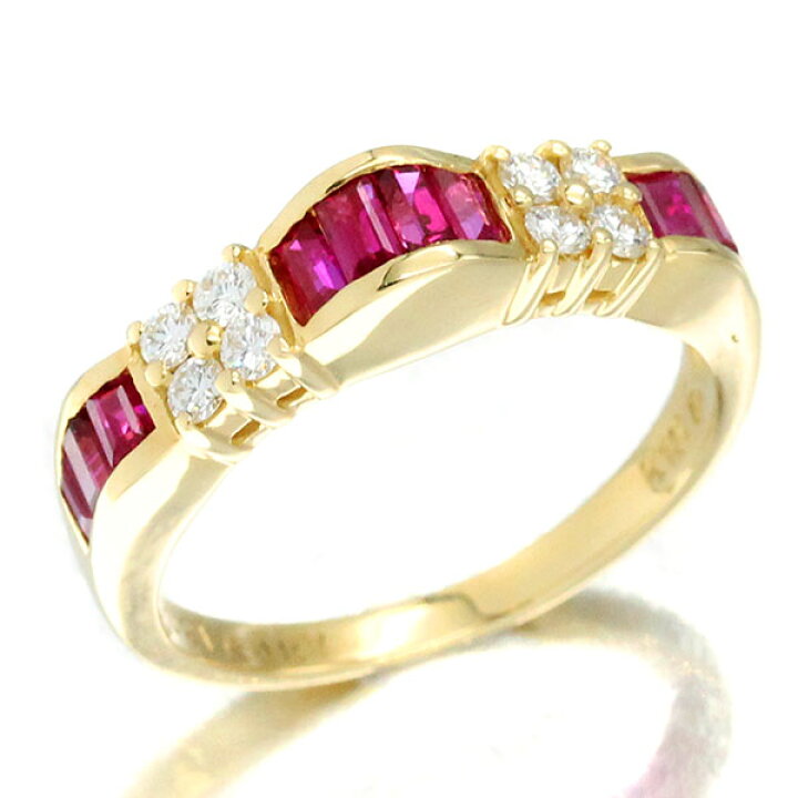 楽天市場】ミキモト MIKIMOTO ルビー ダイヤモンド K18YG リング 11号  