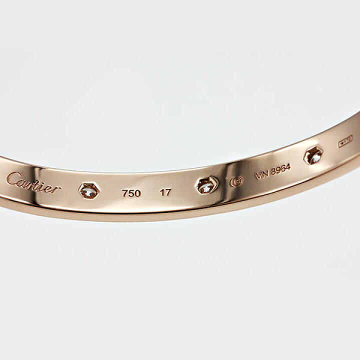 楽天市場】カルティエ Cartier ラブブレス K18PG フルダイヤ #17 