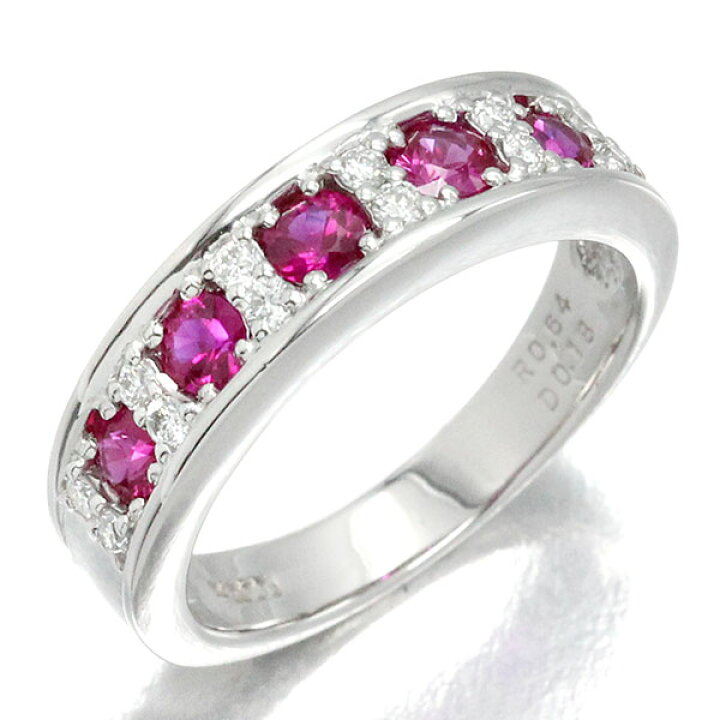 楽天市場】プラチナ ルビー ダイヤモンド リング 11号 R0.64ct D0.18ct 
