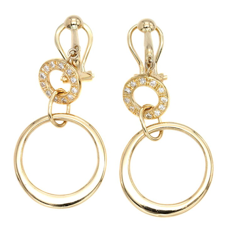 楽天市場】K18YG ダイヤモンド ピアス D0.12ct×2 イエローゴールド750 