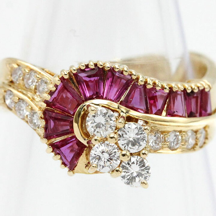 楽天市場】K18YG ルビー ダイヤモンド リング 13号 イエローゴールド  