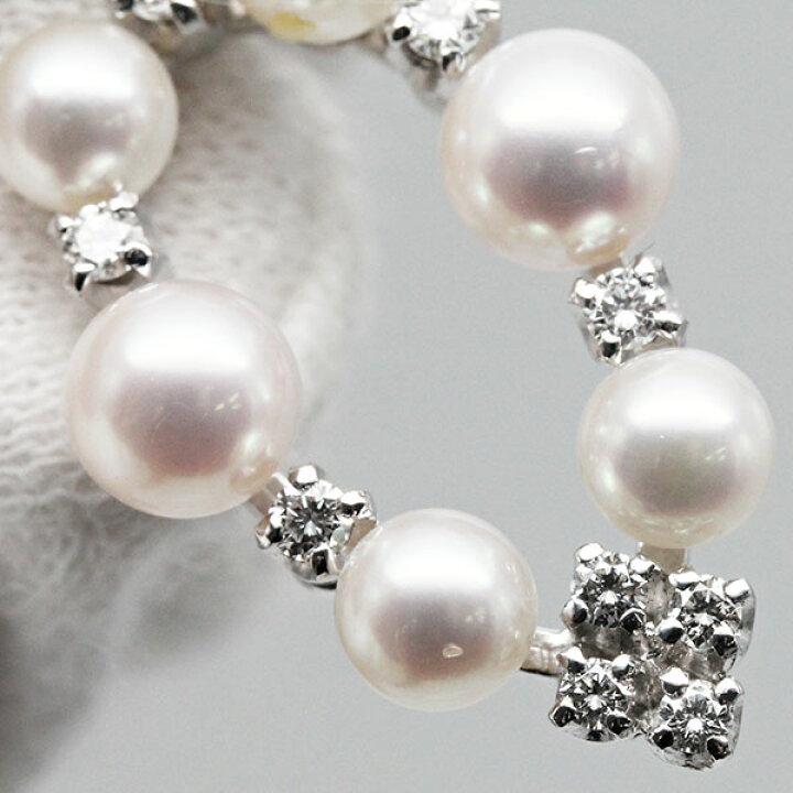 楽天市場】ミキモト MIKIMOTO K18WG パール ダイヤモンド ペンダント 