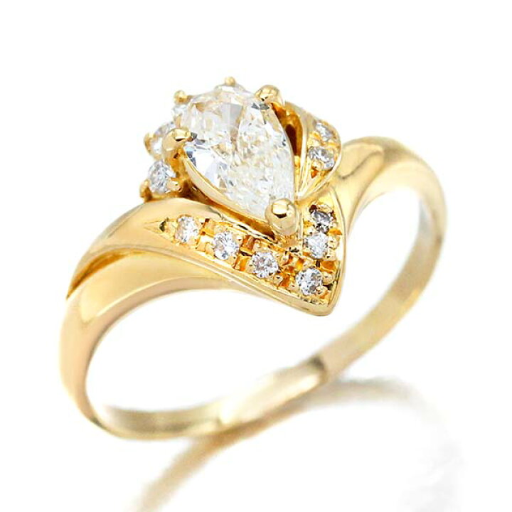 楽天市場】K18YG ダイヤモンド リング 13号 D0.43/0.13ct イエロー  