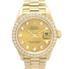 ロレックス ROLEX デイトジャスト 69138G シャンパン文字盤 10Pダイヤ L番 K18YG/ダイヤ レディース腕時計 自動巻き 72.8g DATEJUST 26mm ウォッチ 金無垢 高級 豪華 宝石 プレゼント 誕生日 20代 30代 40代 50代