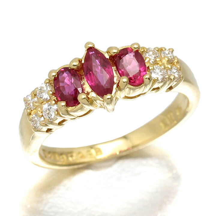 楽天市場】ミキモト MIKIMOTO K18YG ルビー ダイヤモンド リング 8号  