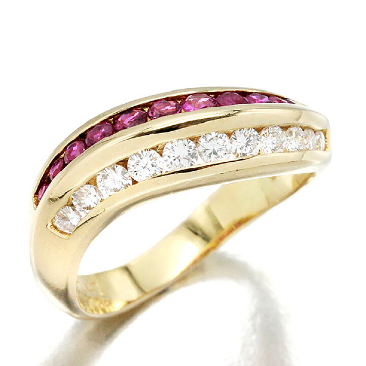 K18YG ルビー リング 0.36CT 