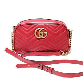 美品 グッチ GUCCI GGマーモント キルティング スモール ショルダーバッグ 447632 AABZB 6832 レッド ゴールドチェーン プレゼント 女性 レディース 肩掛け 通勤 デート 誕生日 ギフト 贈り物 定番 ブランド 人気 20代 30代 40代 50代