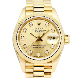 ロレックス ROLEX デイトジャスト 69178G 金無垢 10Pダイヤ シャンパン文字盤 R番 K18YG レディース腕時計 自動巻き 73.54g 26mm DATEJUST イエローゴールド750 ウォッチ 高級 宝石 女性 レディース 20代 30代 40代 50代 ブランド